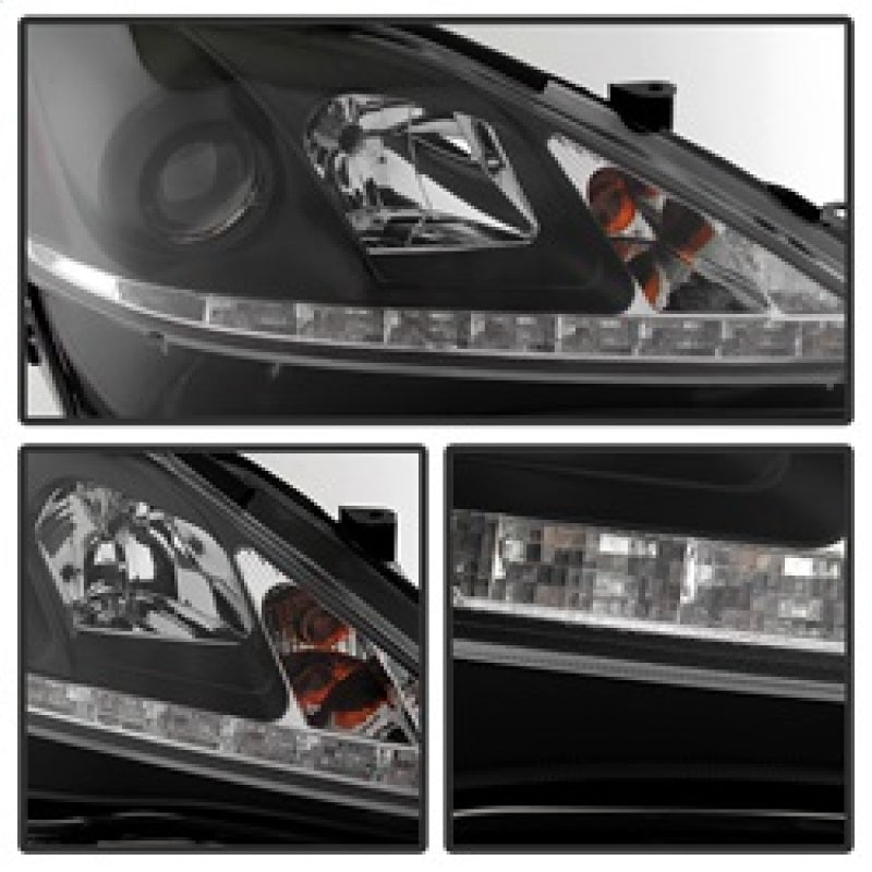 SPYDER 5080059 Spyder Lexus IS 250/350 2006-2010 Projector Headlights DRL Black PRO-YD-LIS06-DRL-BK