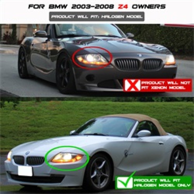 SPYDER 5029072 Spyder BMW Z4 03-08 Projector Headlights Halogen Model Only - LED Halo Black PRO-YD-BMWZ403-HL-BK