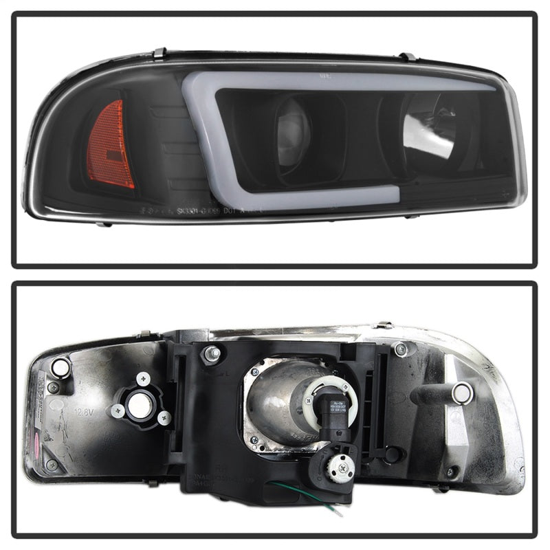 SPYDER 5084521 Spyder GMC Sierra 1500/2500/3500 99-06 V2 Projector Headlights - DRL - Black PRO-YD-CDE00V2-LB-BK