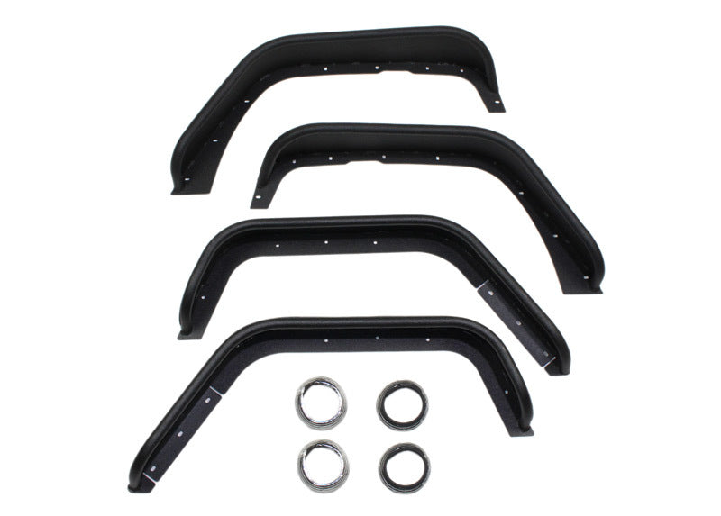 Fishbone Offroad FB33006 07-18 Jeep Wrangler Front/Rear Tube Fenders - Aluminum Blk Txtrd Pwdrcoat(Set Of 4)