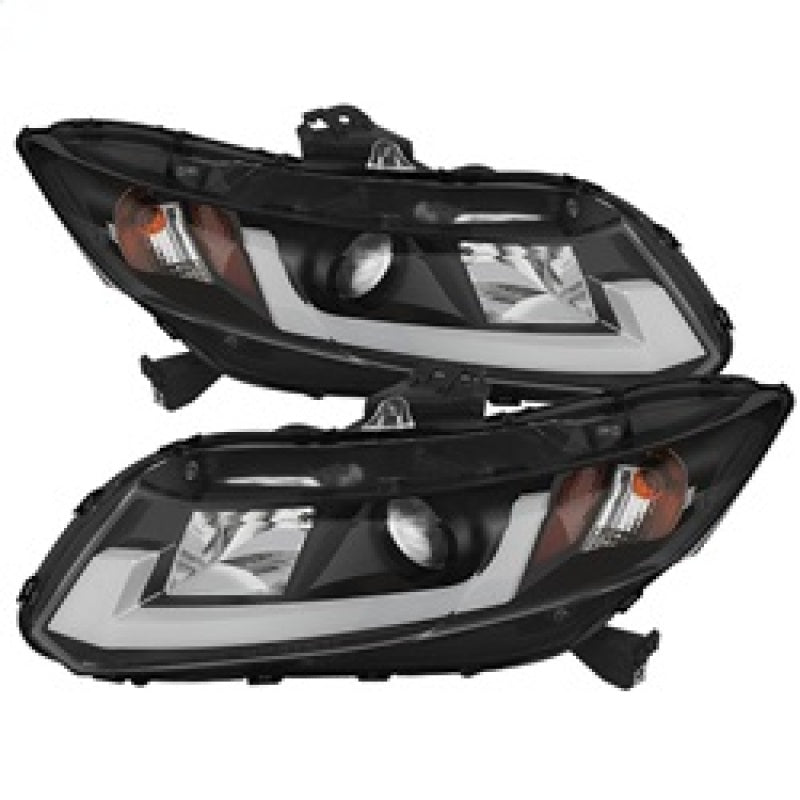SPYDER 5076519 Spyder 12-14 Honda Civic (Excl. 2014 Coupe) Projector Headlights Lgtbr DRL Black PRO-YD-HC12-DRL-BK
