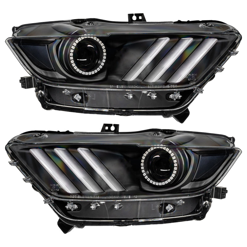 ORACLE Lighting 8199-332 Oracle 15-17 Ford Mustang Dynamic RGB+A Pre-Assembled Headlights - Black Edition - SEE WARRANTY
