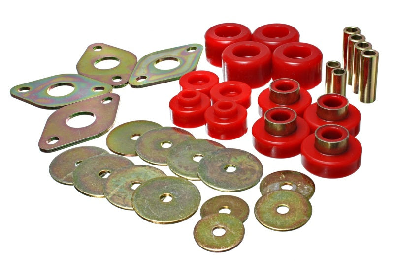 Energy Suspension 8.4109R Body Mount Set-Reg Access & Dbl Cab - Red