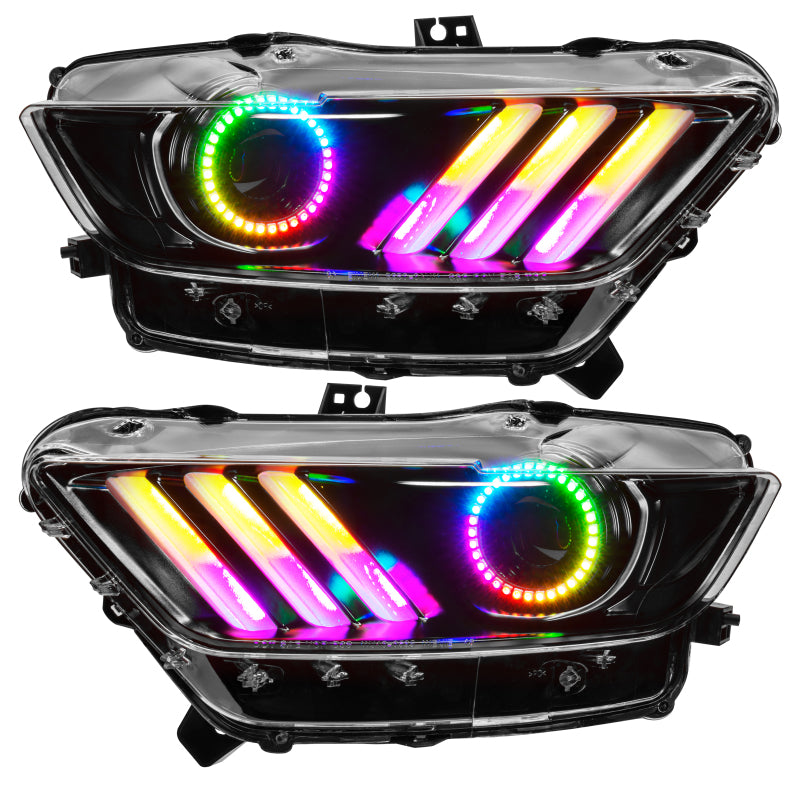 ORACLE Lighting 8199-332 Oracle 15-17 Ford Mustang Dynamic RGB+A Pre-Assembled Headlights - Black Edition - SEE WARRANTY