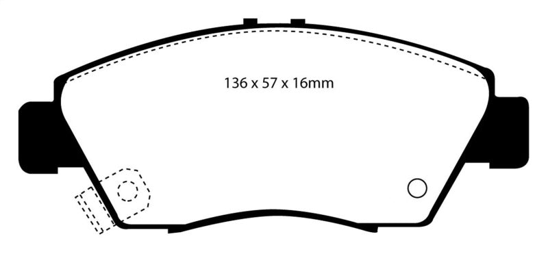 EBC DP4891R 12 Acura ILX 1.5 Hybrid Yellowstuff Front Brake Pads
