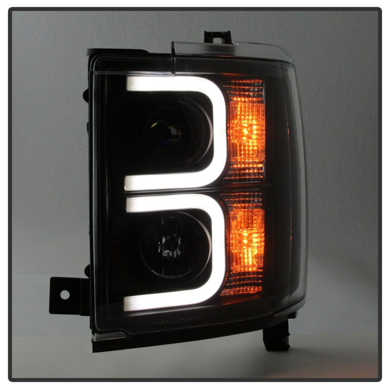 SPYDER 5081032 Spyder Chevy Silverado 2014-16 2500 HD Projector Headlights Light Bar DRL Blk PRO-YD-CSHD14-LBDRL-BK