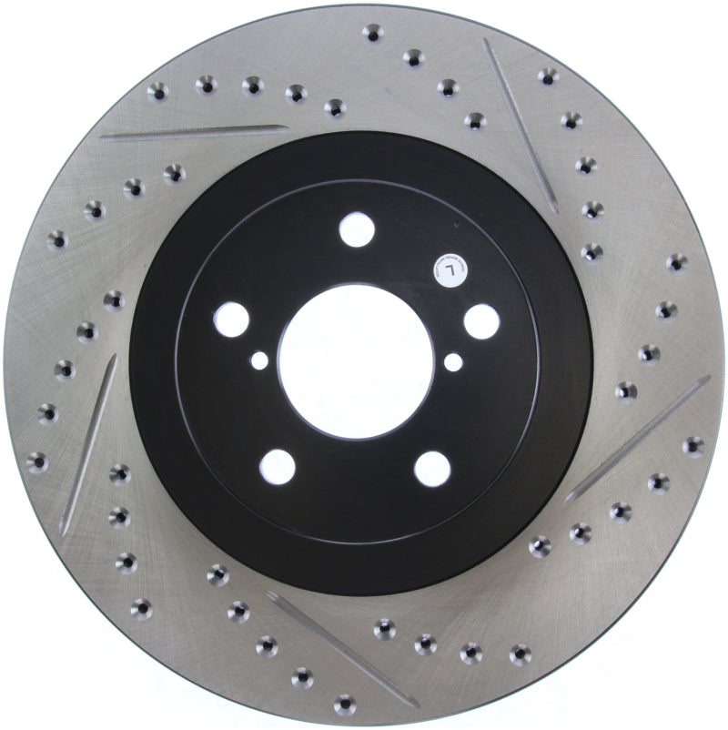 Stoptech 127.47018L StopTech 02-10 Subaru WRX Slotted & Drilled Left Front Rotor (exc. STi)