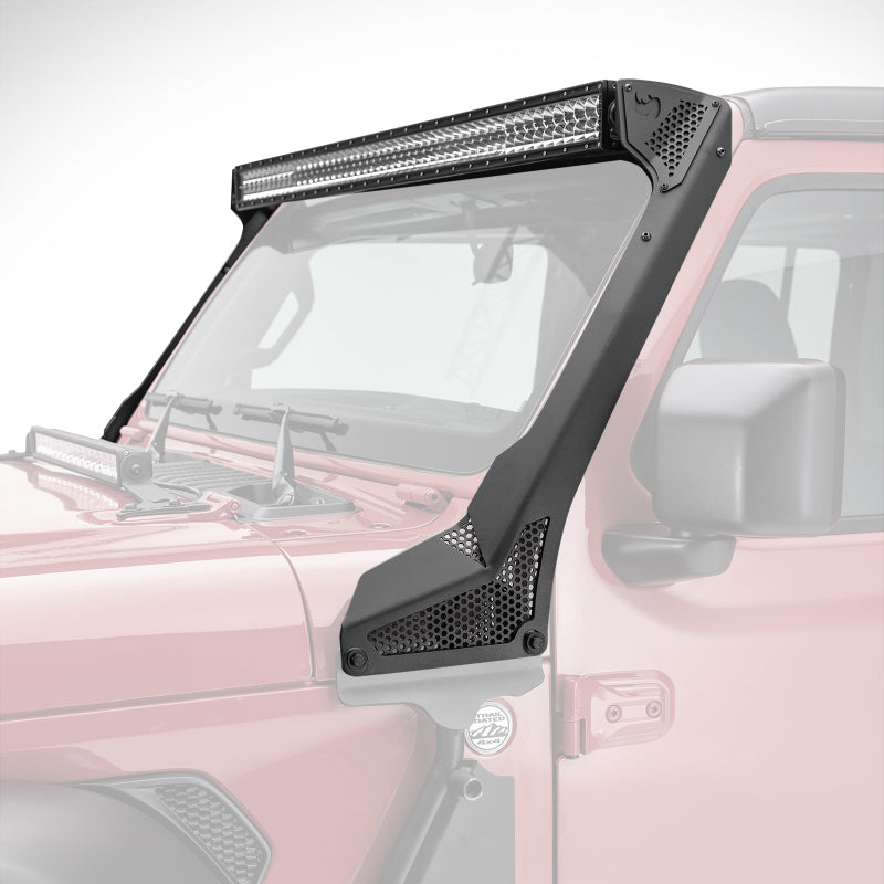 Go Rhino 730500T 18-20 Jeep Wrangler JL/JLU/Gladiator JT XE Windshield Light Bar Mount - 50in Single Row