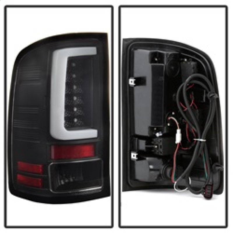 SPYDER 5084743 Spyder 07-13 GMC Sierra 1500 V2 Light Bar LED Tail Lights - Black (ALT-YD-GS07V2-LBLED-BK)