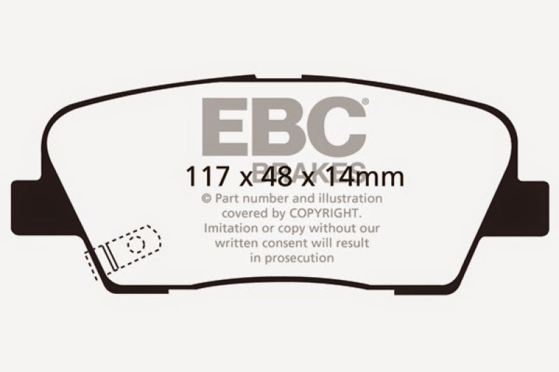 EBC DP31806C 11+ Hyundai Equus 4.6 Redstuff Rear Brake Pads