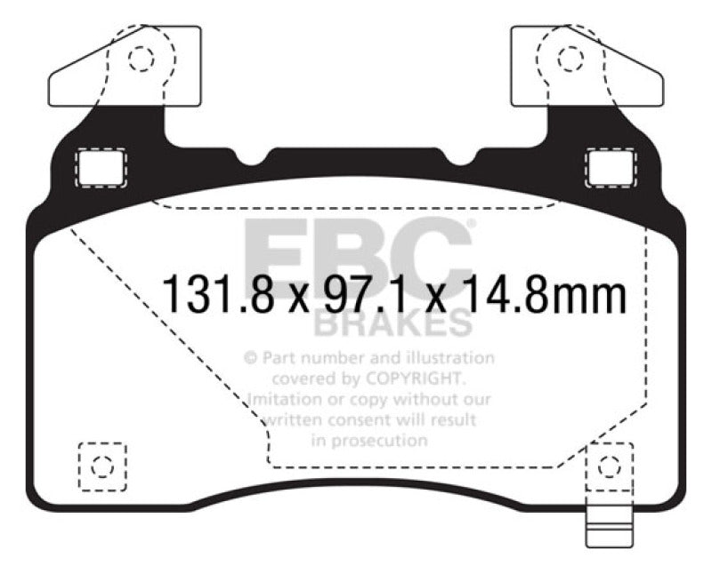 EBC DP53028NDX 14+ Chevrolet Corvette Stingray (C7) 6.2 (Z51 Performance Package) Bluestuff Front Brake Pads