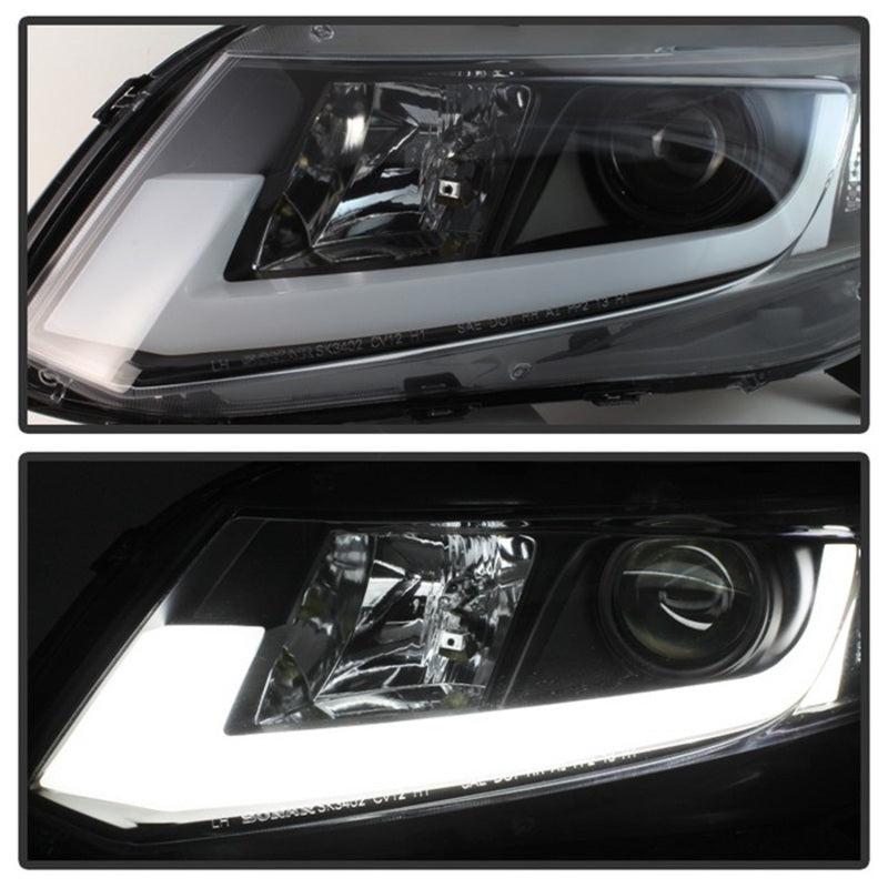 SPYDER 5076519 Spyder 12-14 Honda Civic (Excl. 2014 Coupe) Projector Headlights Lgtbr DRL Black PRO-YD-HC12-DRL-BK