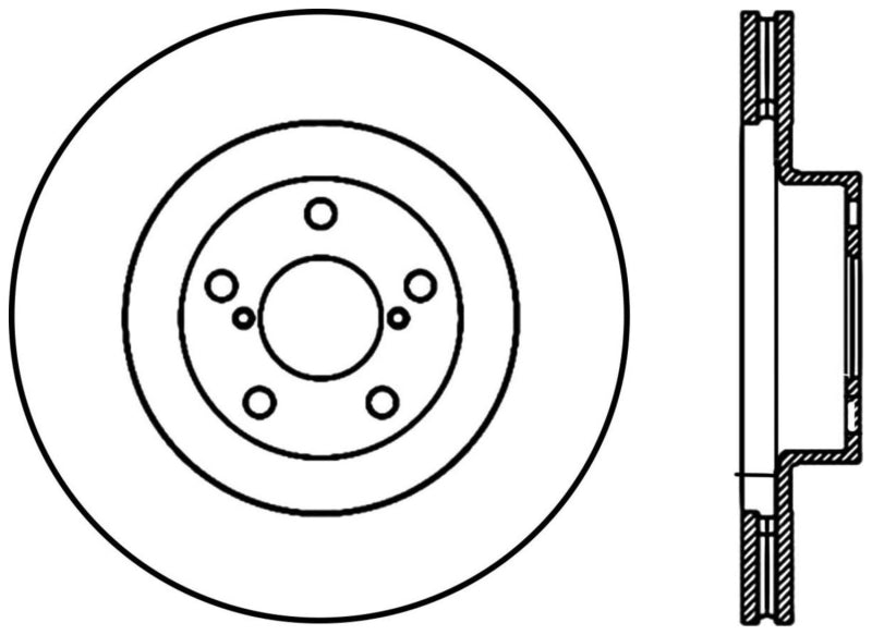 Stoptech 127.47018L StopTech 02-10 Subaru WRX Slotted & Drilled Left Front Rotor (exc. STi)