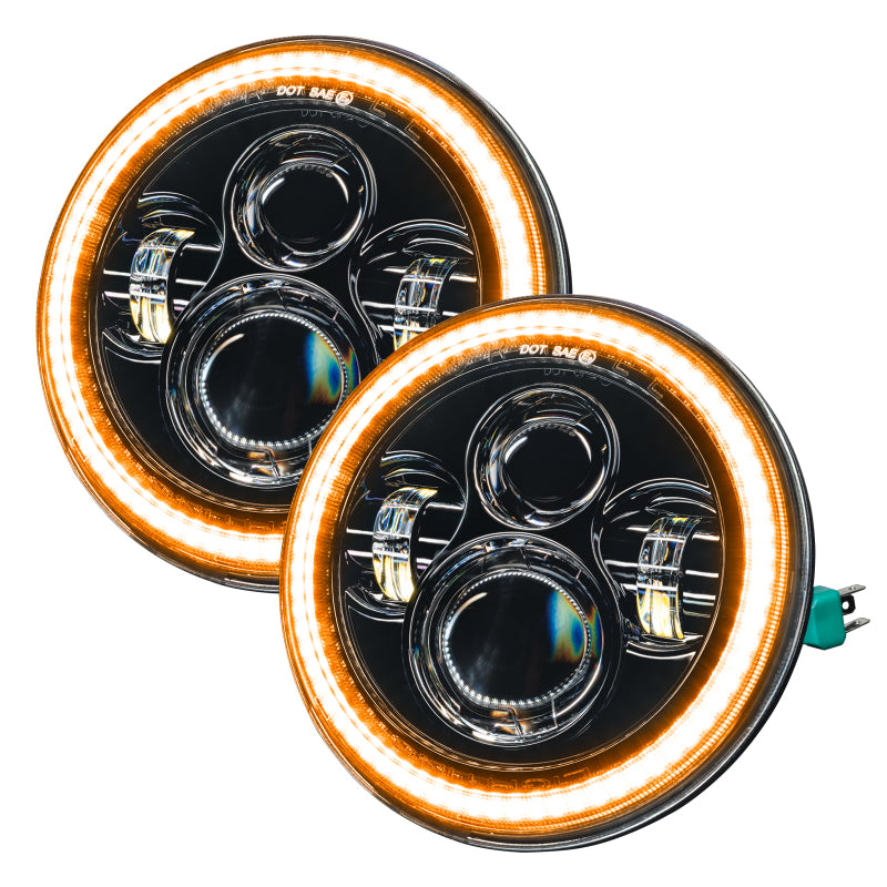 ORACLE Lighting 5769-123 Oracle 07-18 Jeep Wrangler JK Switchback LED Halo Headlights - Amber/White - Switchback SEE WARRANTY