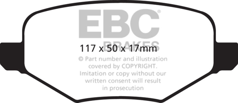 EBC DP41826R 11-14 Ford Edge 2.0 Turbo Yellowstuff Rear Brake Pads