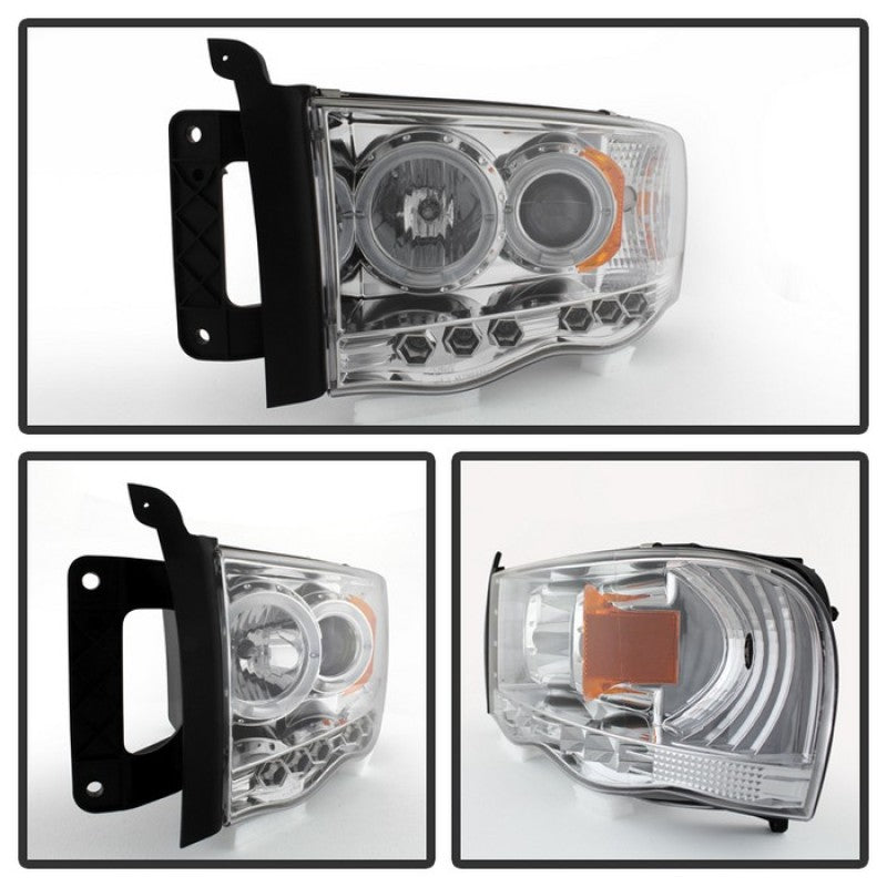 SPYDER 5009982 Spyder Dodge RAM 1500 02-05/RAM 2500 03-05 Projector Headlights LED Halo LED Chrm PRO-YD-DR02-HL-C