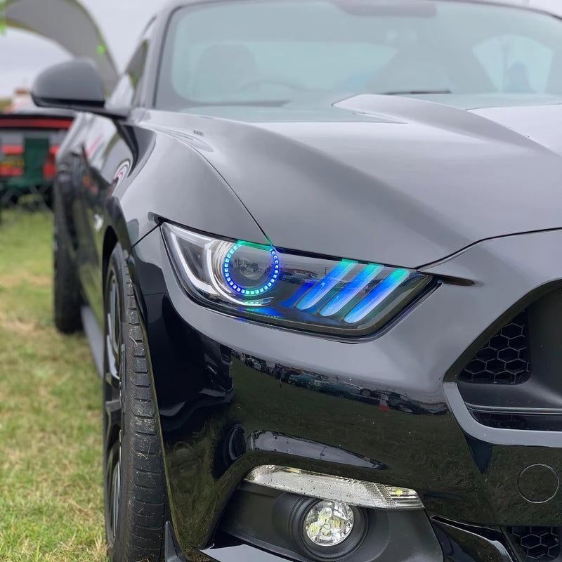 ORACLE Lighting 8199-332 Oracle 15-17 Ford Mustang Dynamic RGB+A Pre-Assembled Headlights - Black Edition - SEE WARRANTY