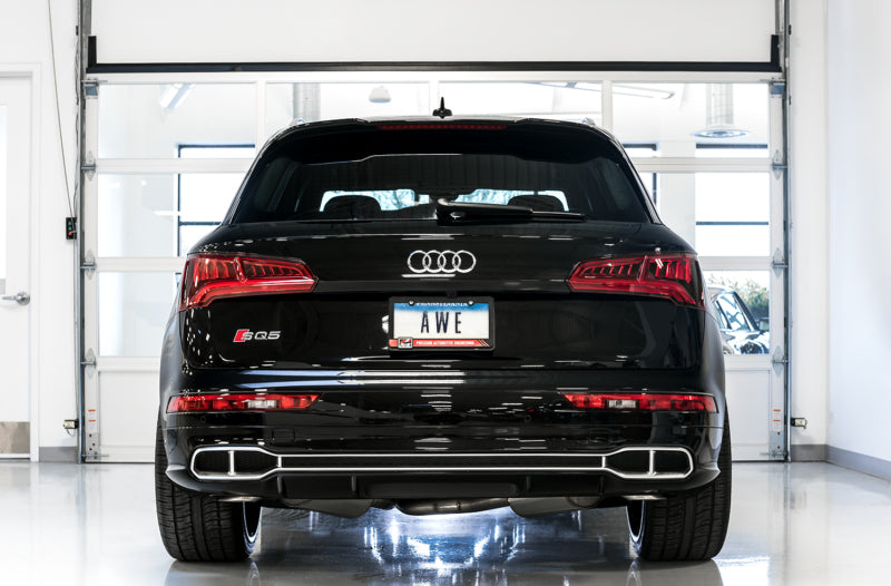 AWE Tuning Audi B9 SQ5 Non-Resonated Touring Edition Cat-Back Exhaust - No Tips (Turn Downs)