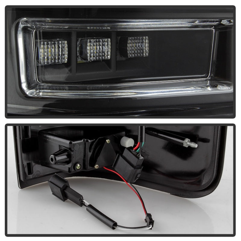 SPYDER 5084170 Spyder 04-08 Ford F-150 Projector Tail Lights - Light Bar DRL LED - Black ALT-YD-FF15004V2-LBLED-BK