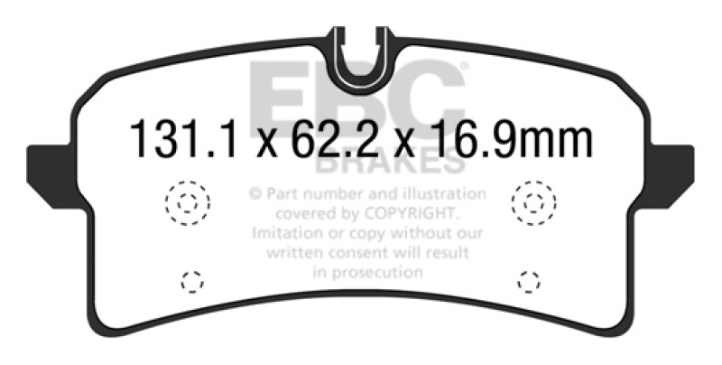 EBC DP42204R 14+ Porsche Macan (Cast Iron Rotors only) 3.6 Twin Turbo Yellowstuff Rear Brake Pads