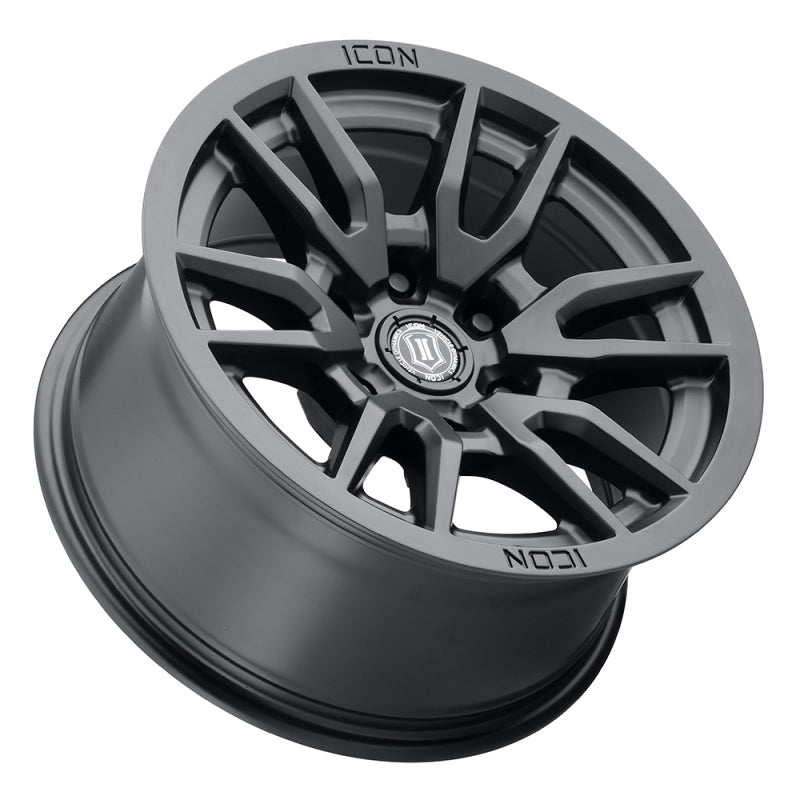 ICON 2417858347SB Vector 6 17x8.5 6x5.5 0mm Offset 4.75in BS 106.1mm Bore Satin Black Wheel