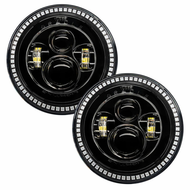 ORACLE Lighting 5769-335 Oracle 7in High Powered LED Headlights - Black Bezel - ColorSHIFT - BC1 SEE WARRANTY