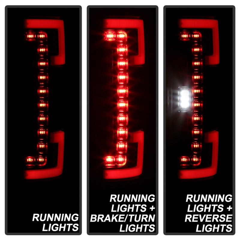SPYDER 5085610 Spyder 17-18 Ford F250 (w/Blind Spot Sens./LED Model Only) LED Tail Lights-Blk ALT-YD-FS17BS-LED-BK