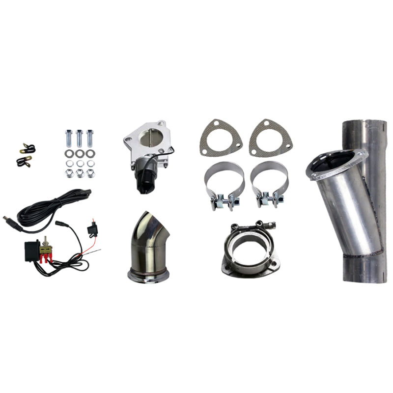 Granatelli Motor Sports 303530 Granatelli 3.0in Aluminized Mild Steel Electronic Exhaust Cutout w/Slip Fit & Band Clamps