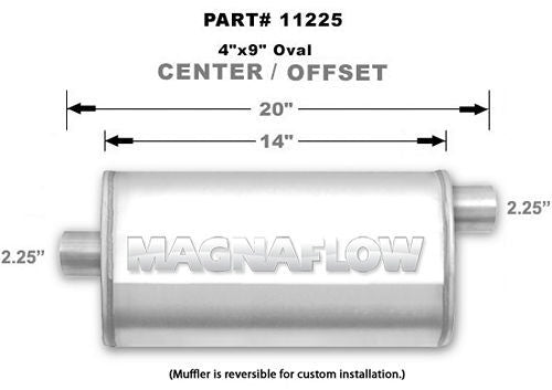 MagnaFlow Exhaust Products Stainless Muffler 2.25in. Offset In/Center