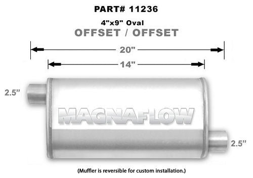 MagnaFlow Exhaust Products Stainless Muffler 2.5in Offset In/Out