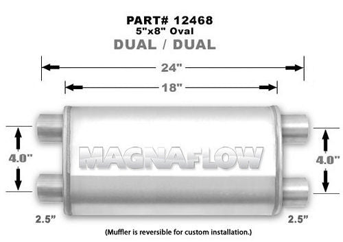 MagnaFlow Exhaust Products Stainless Muffler 2.5in Dual In / Dual Out