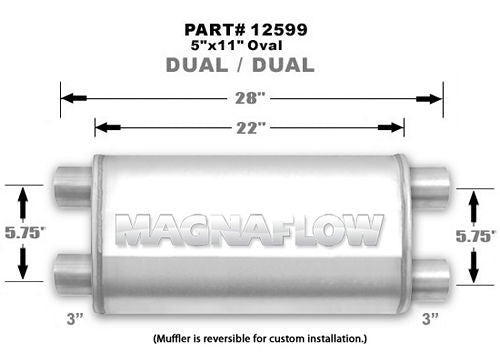 MagnaFlow Exhaust Products Muffler Stainless 3in Dual In/Out