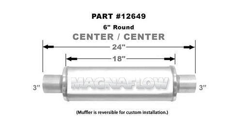 MagnaFlow Exhaust Products Muffler Stainless 3in Center In/Out