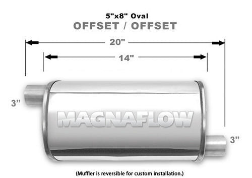 MagnaFlow Exhaust Products Stainless Muffler 3in Offset In/Offset Out