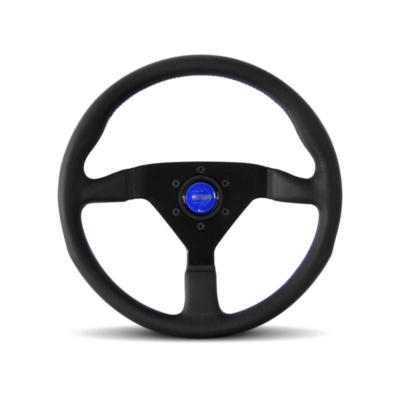 MOMO Tuning & Safety Monte Carlo 350 Steering Wheel Leather Blue Stich