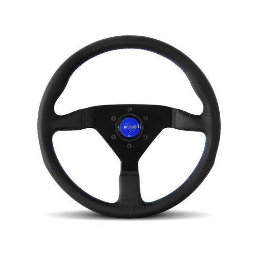 MOMO Tuning & Safety Monte Carlo 350 Steering Wheel Leather Blue Stich