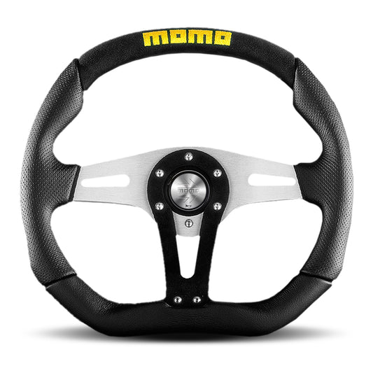 MOMO Tuning & Safety Trek Steering Wheel BlK Leather/Airleather