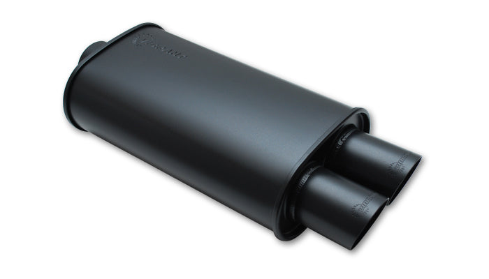 Vibrant Performance STREETPOWER FLAT BLACK O val Muffler w/Dual Tips