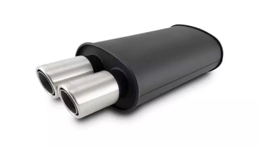 Vibrant Performance Streetpower Flat Black Oval Muffler 2.5in Inlet