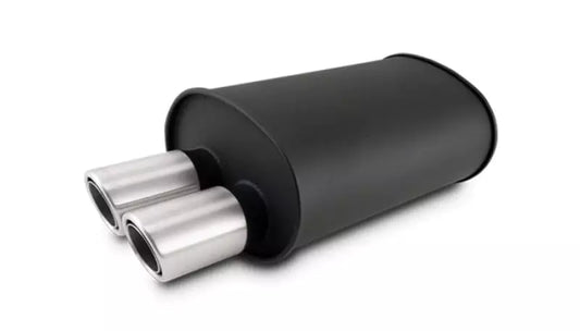 Vibrant Performance Streetpower Flat Black Oval Muffler 3in Inlet