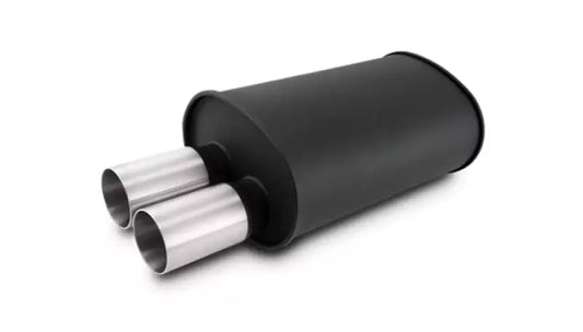 Vibrant Performance Streetpower Flat Black Oval Muffler 2.5in Inlet