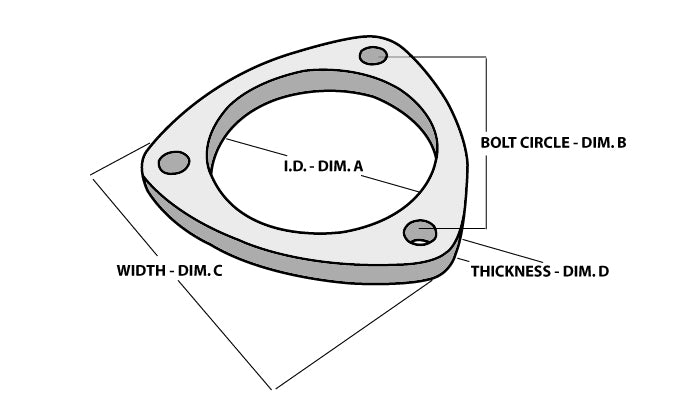 Vibrant Performance 3-Bolt Stainless Steel Flanges 2.5In I.D.