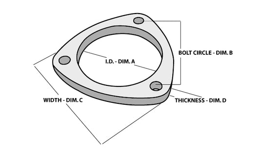 Vibrant Performance 3-Bolt Stainless Steel Flanges 2.5In I.D.