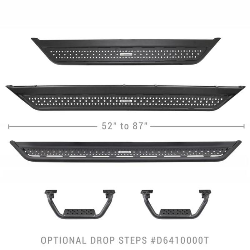Go Rhino D6410000T Dominator Extreme D6 SideSteps - Tex Blk - 4in Drop Down Steps (Pair)