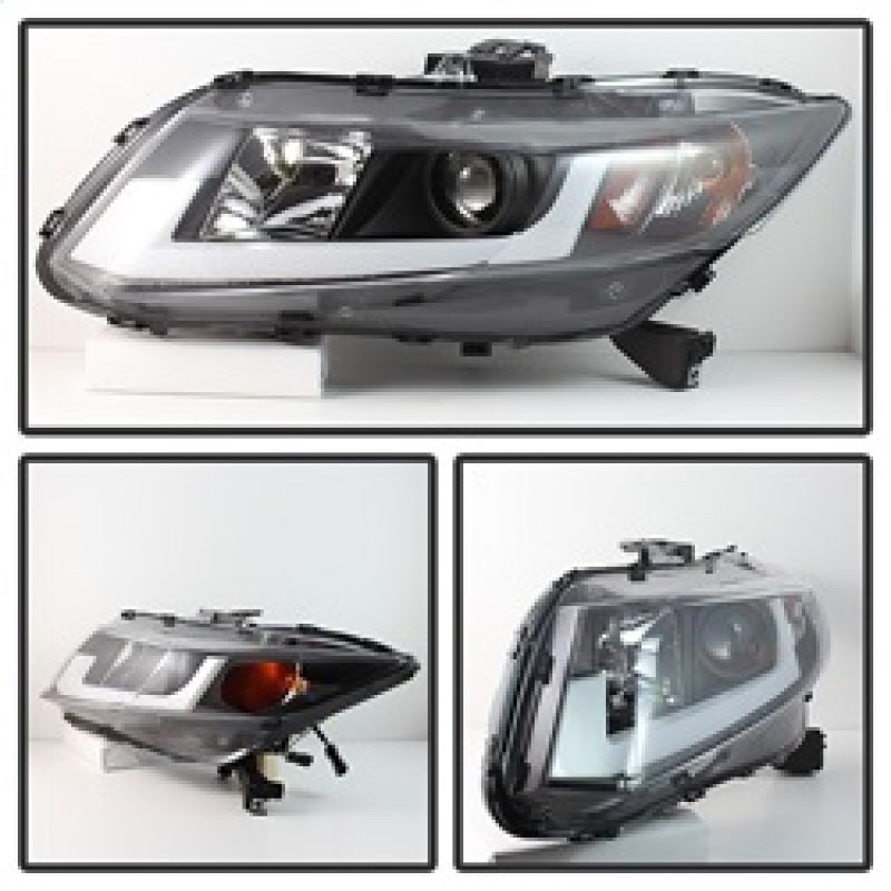 SPYDER 5076519 Spyder 12-14 Honda Civic (Excl. 2014 Coupe) Projector Headlights Lgtbr DRL Black PRO-YD-HC12-DRL-BK