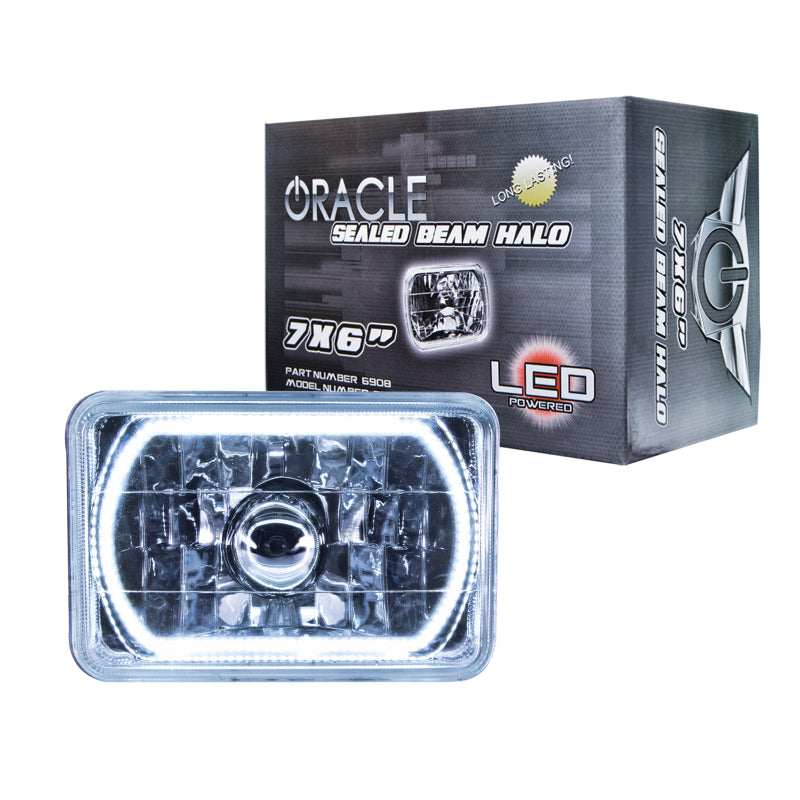 ORACLE Lighting 6908-001 Oracle Pre-Installed Lights 7x6 IN. Sealed Beam - White Halo SEE WARRANTY