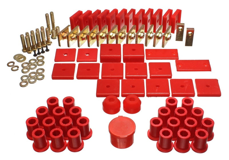 Energy Suspension 8.18105R 64-78 Toyota FJ40 Land Cruiser Red Hyper-Flex Master Bushing Set