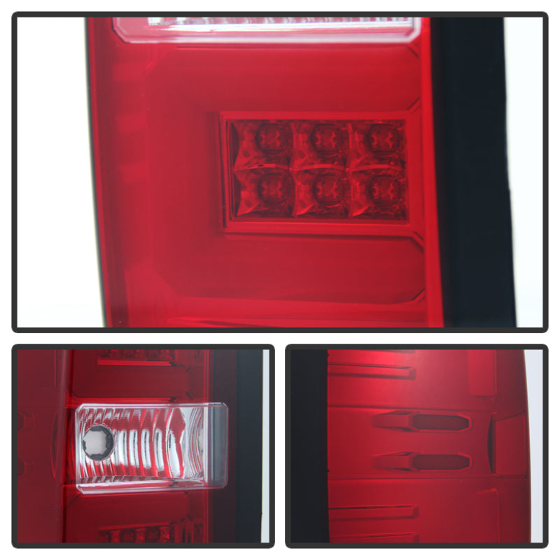 SPYDER 5080011 Spyder Chevy 1500 14-16 Light Bar LED Tail Lights Red Clear ALT-YD-CS14-LBLED-RC