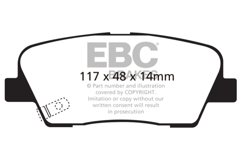 EBC DP31806C 11+ Hyundai Equus 4.6 Redstuff Rear Brake Pads