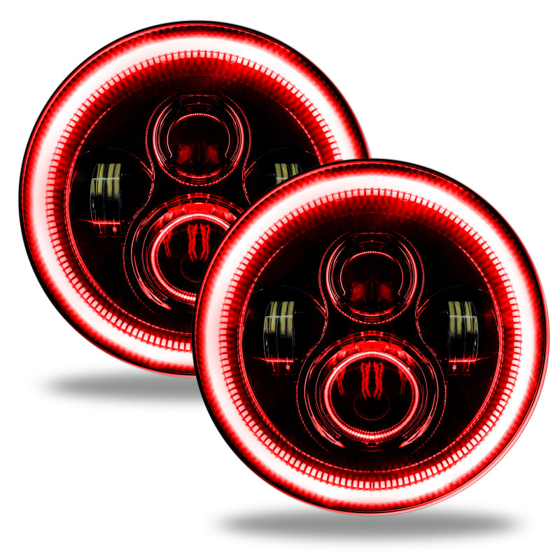 ORACLE Lighting 5769-003 Oracle 7in High Powered LED Headlights - Black Bezel - Red SEE WARRANTY